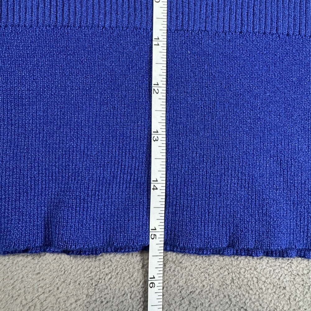 Philosophy Ribbed Royal Blue Sweater Shirt with Puffy Sleeves - Picture 7 of 12